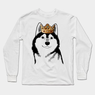 Alaskan Klee Kai Dog King Queen Wearing Crown Long Sleeve T-Shirt